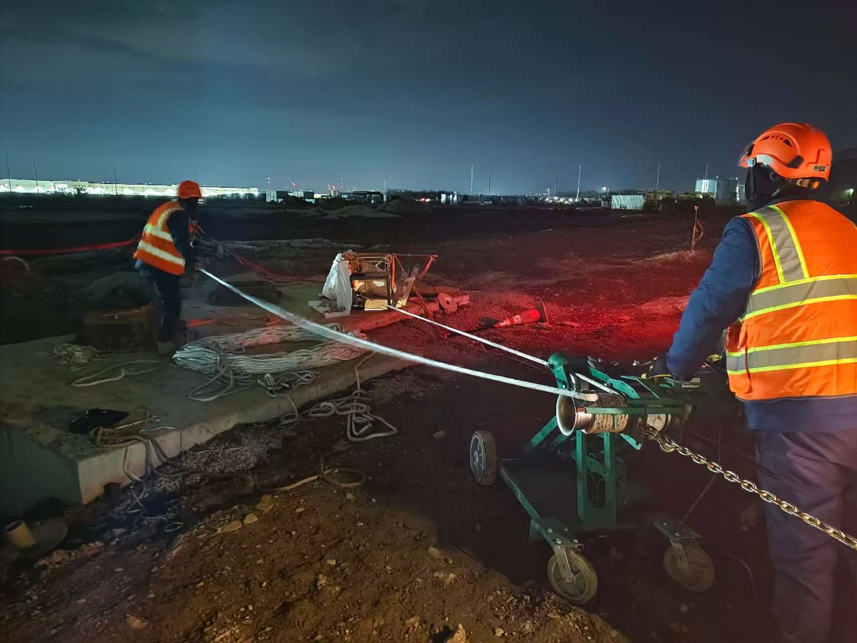 Night cable pull operation