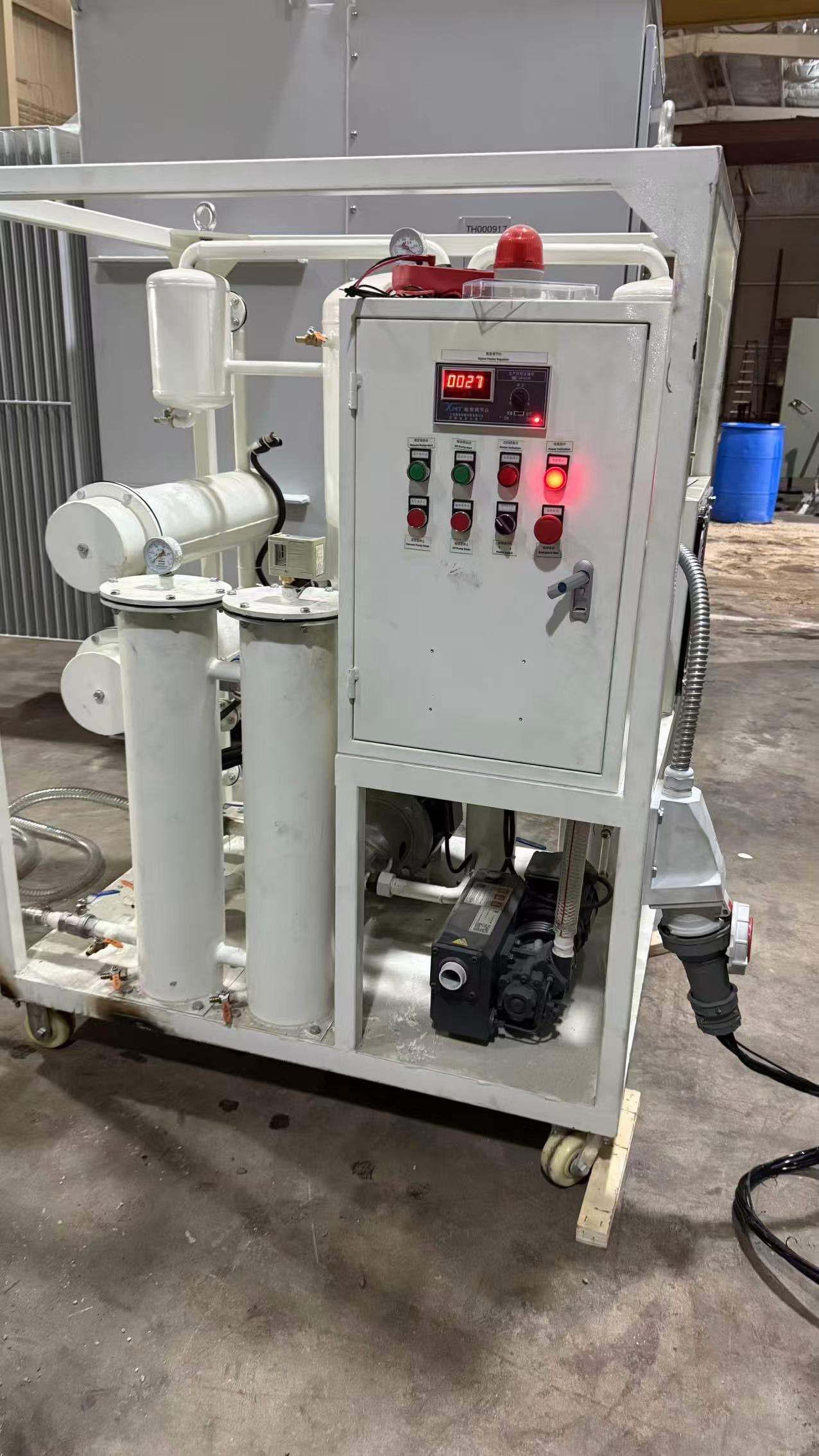 Transformer oil filtration in the field